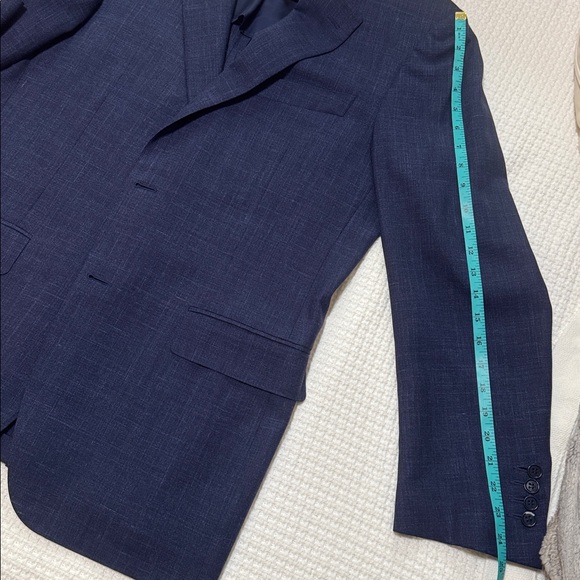 Canali Suit jacket blazer, navy blue - Wool, Silk, Linen